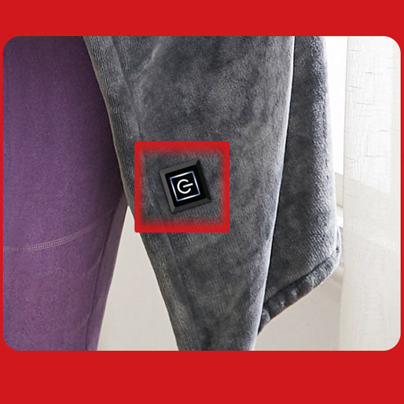 USB-heated fleece shawl with three settings
