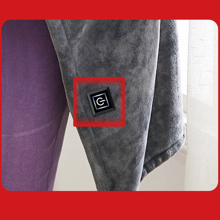 USB-heated fleece shawl with three settings