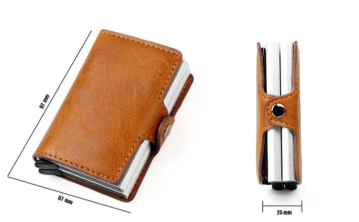 RFID Wallet with Double Pop-Up Pockets in Aluminium