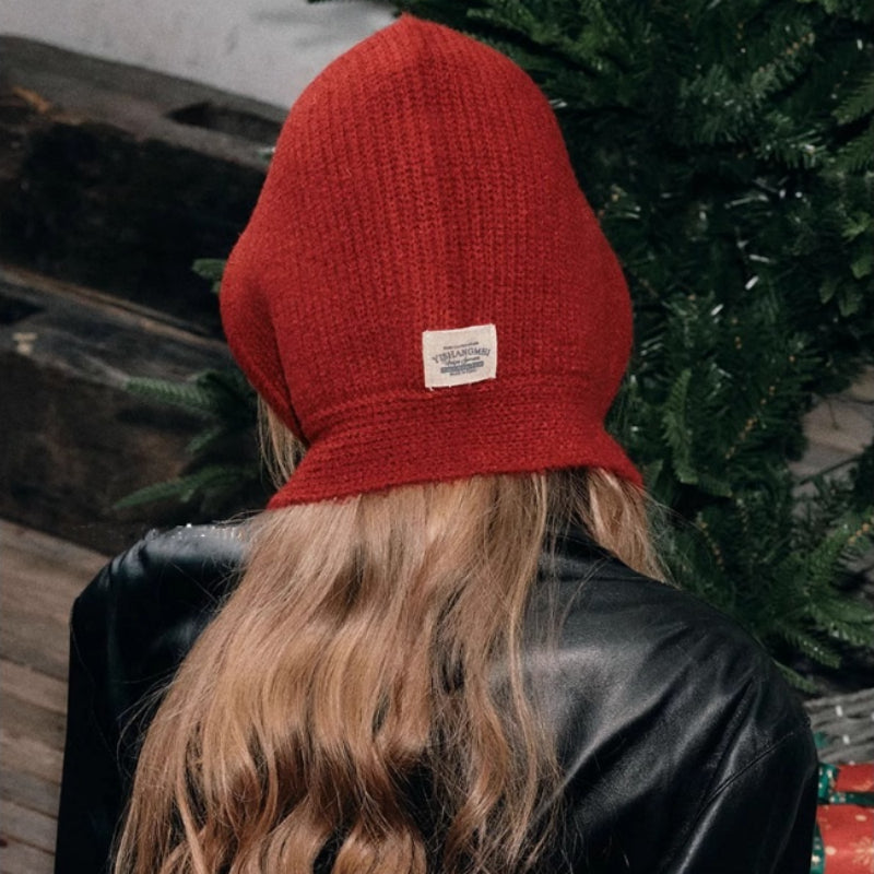 Knitted balaclava with ear warmers – retro, in a wool blend