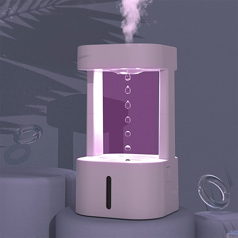 Anti-gravity humidifier with 580 ml tank and auto-stop
