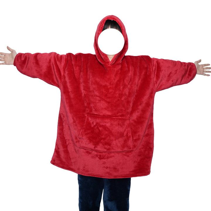 Blanket hoodie in flannel with hood and pocket – one size