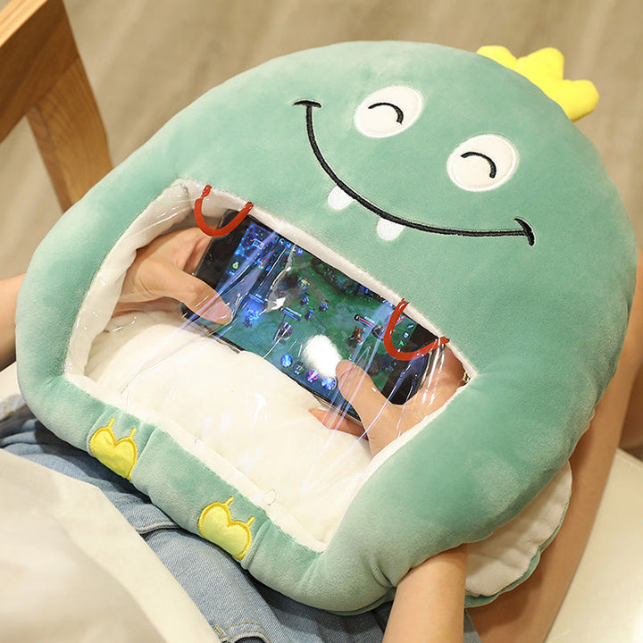 Cuddle cushion with hand warmer and little blanket, your phone stays visible