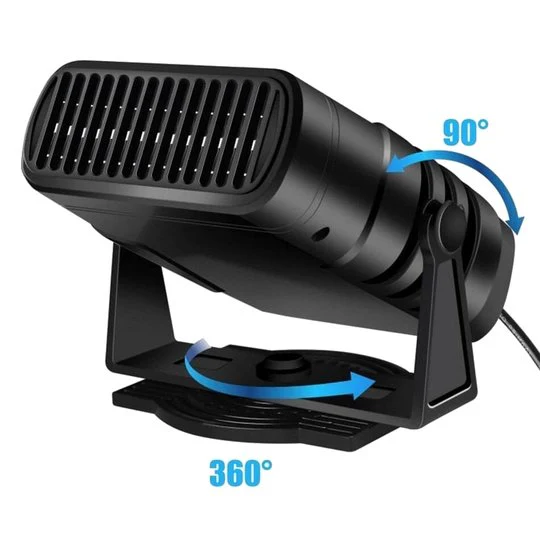 12V car heater with 360° rotating base and cooling mode