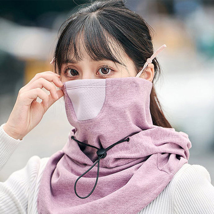 Windproof face mask with hood and neck warmer for cycling