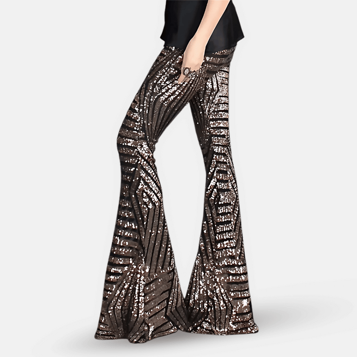 Women’s Sequin High Waist Flare Pants