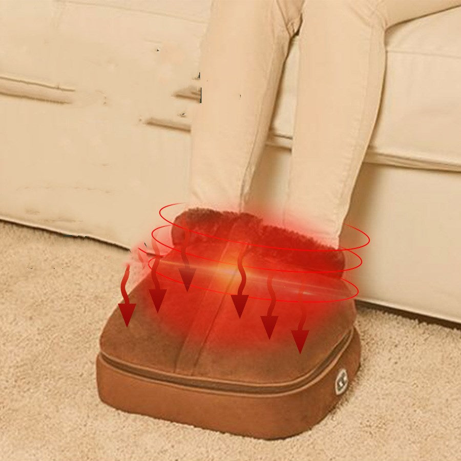 Electric foot warmer with massage and hand control