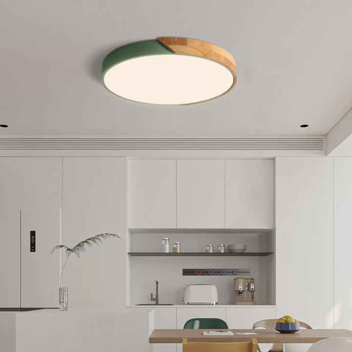 Delos Scandi Wooden Ceiling Light | Natural LED Designer Light