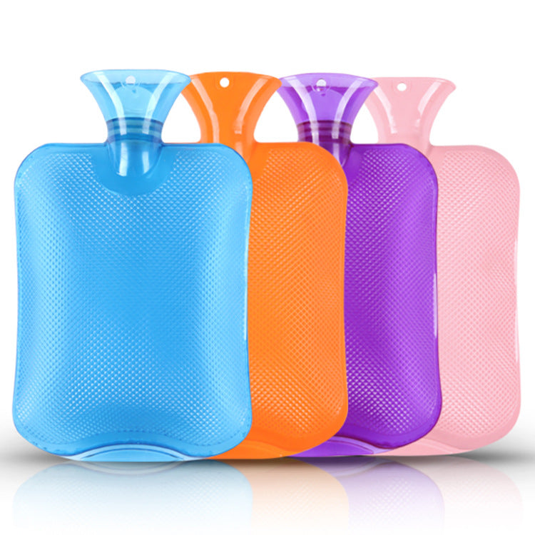 Transparent PVC hot water bottle, 1 or 2 litres
