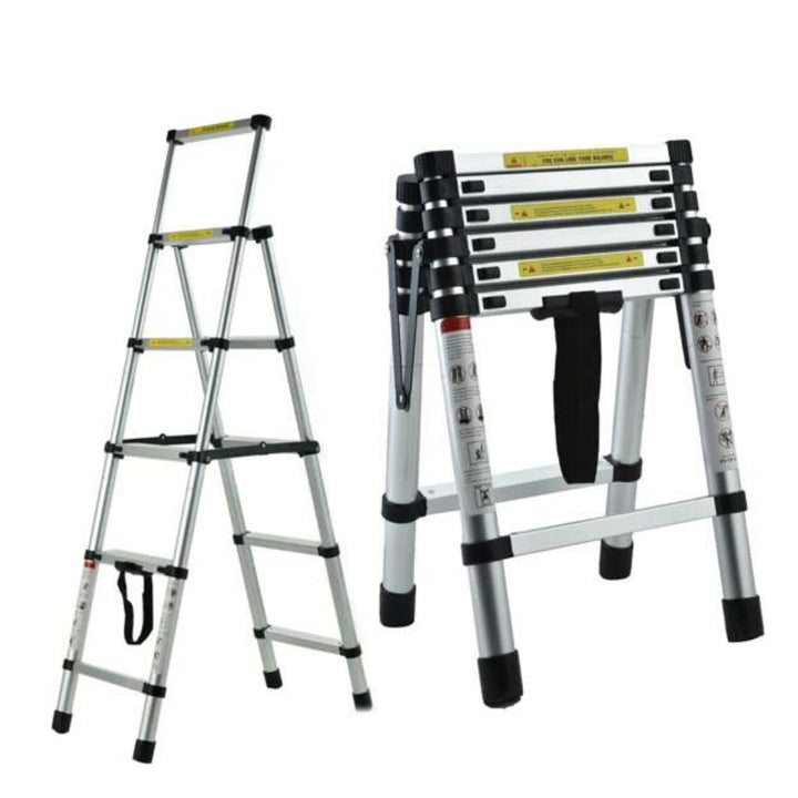 6FT+7FT Aluminum Telescopic Ladder – Safe, Portable, and Adjustable