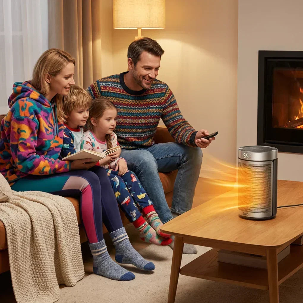 1500W electric heater with thermostat and remote control
