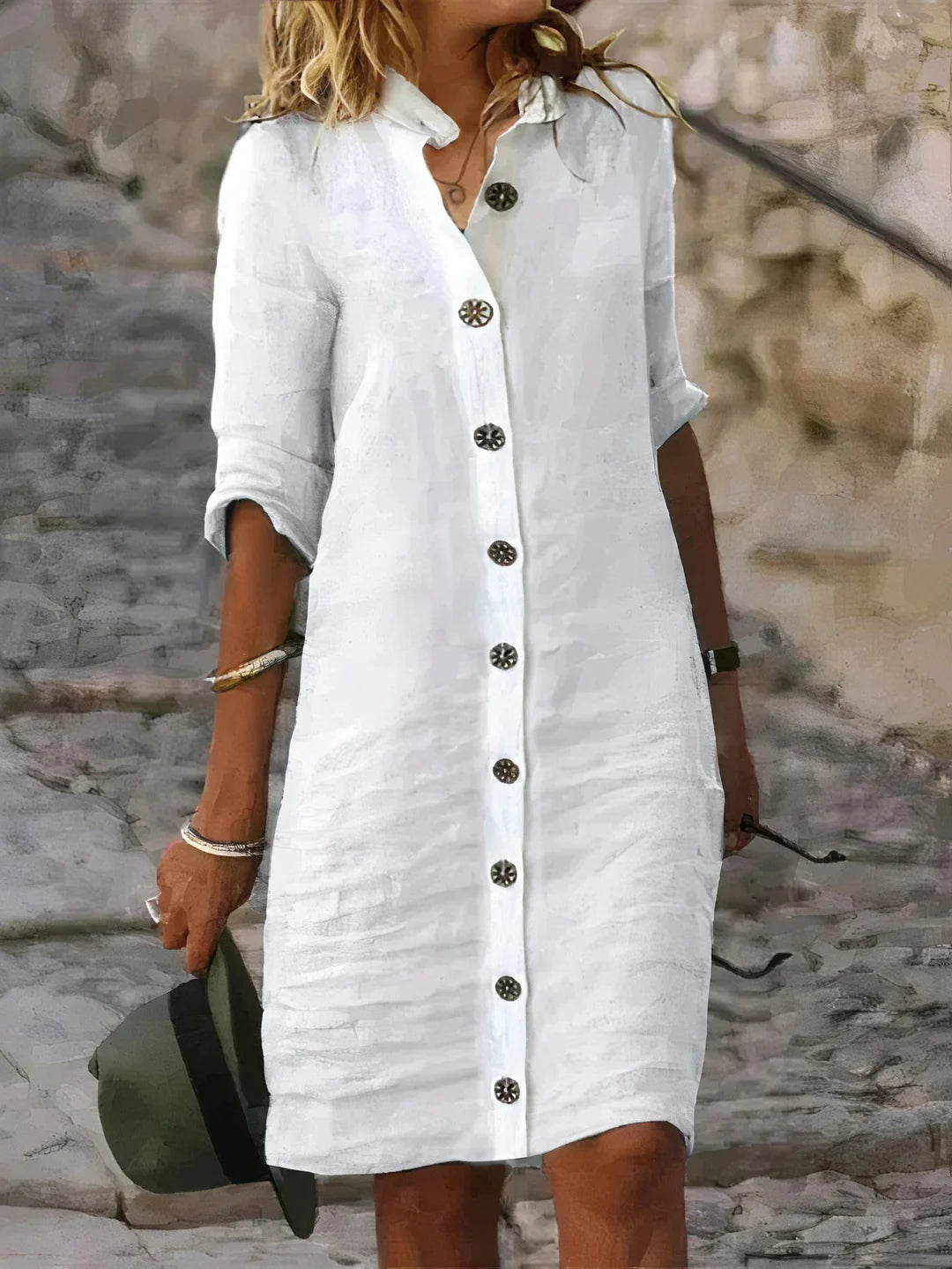 Casual Summer Linen Midi Dress