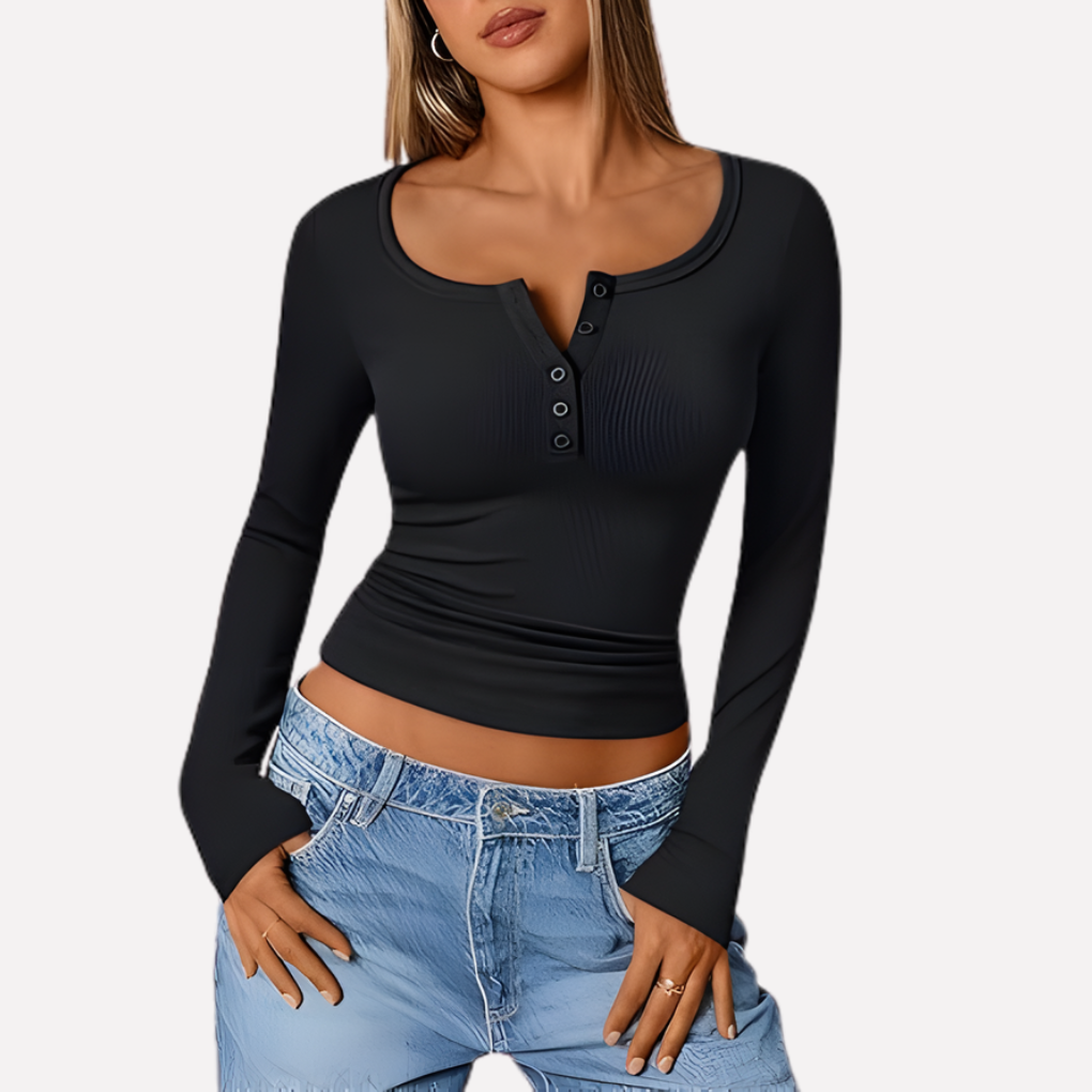 Women’s Long Sleeve Henley Top