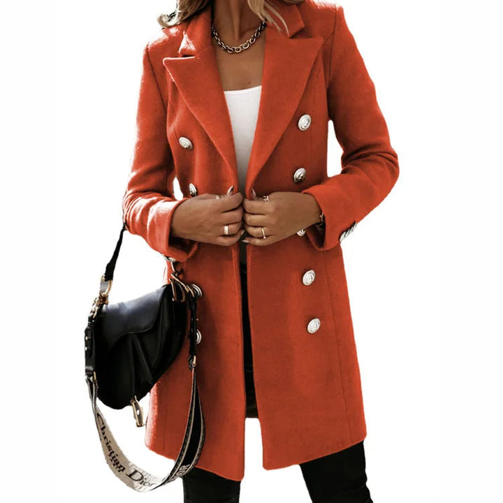 Elegant Long Wool-like Coat for Women