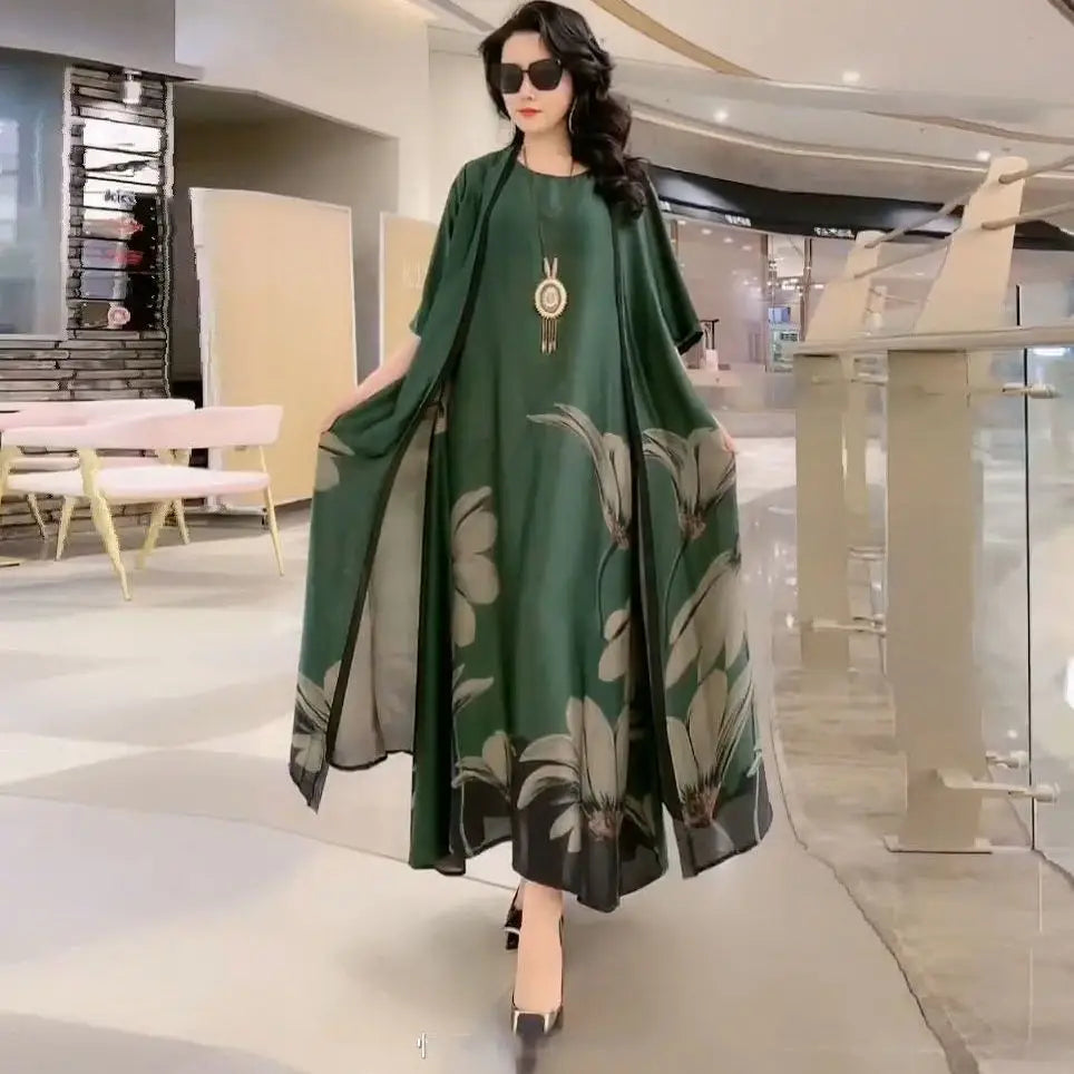 Straight-Cut Maxi Dress with Long Sleeves – Yara