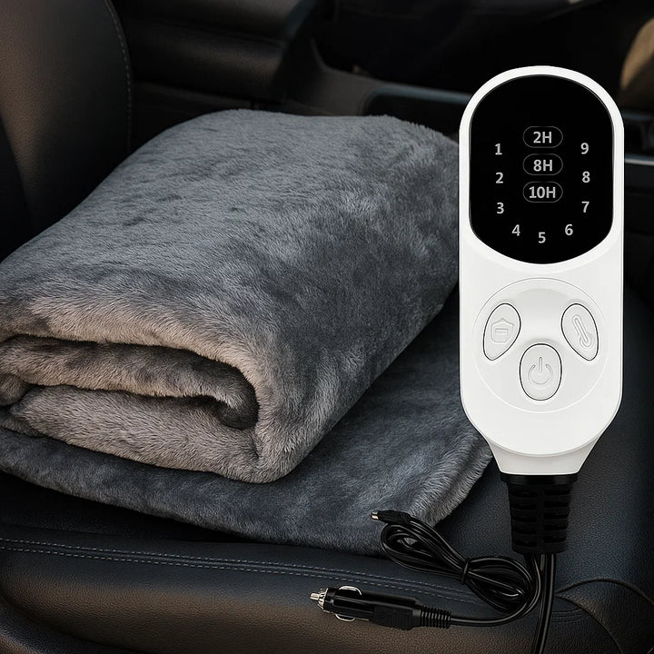 12 V electric car blanket with timer and nine settings
