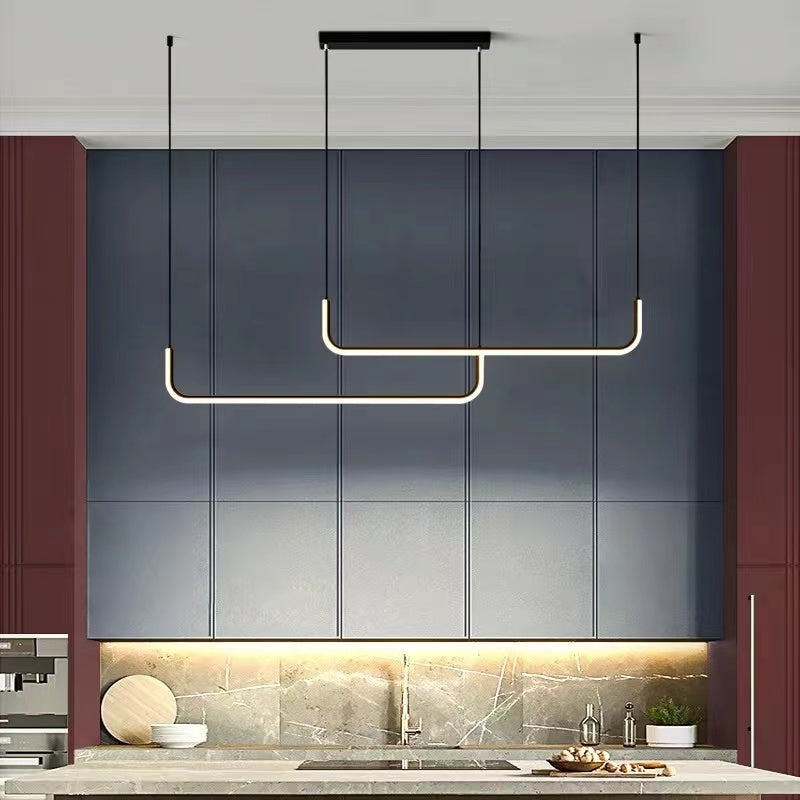Arisha Modern LED Chandelier Gold/Black Metal Dining Room/Living Room