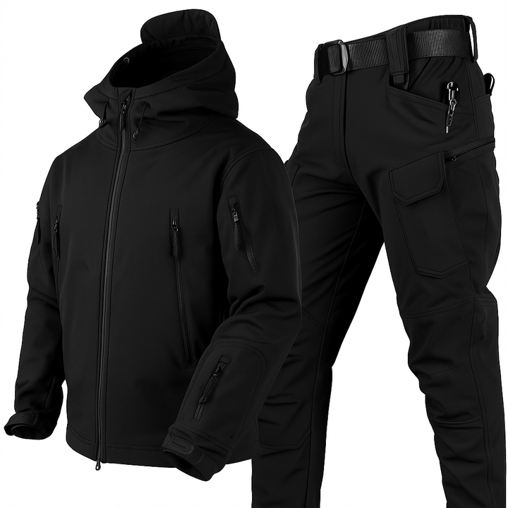 Waterproof Windproof Fleece-Lined Outdoor Jacket and Trousers Set
