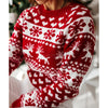 Women's Christmas jumper with reindeer and snowflakes, soft knit