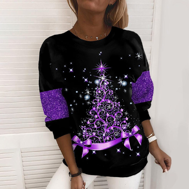 Women's Christmas sweater with 3D print – Christmas tree or snowflake
