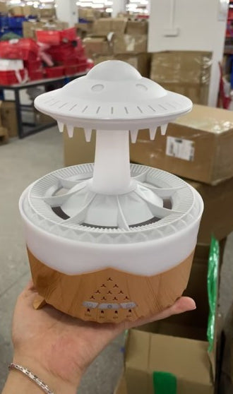 Rain cloud diffuser with remote control, 350 ml and up to 10 hours of rain