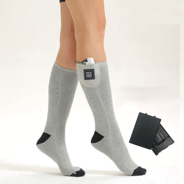 Heated cotton socks, battery, rechargeable or power bank powered
