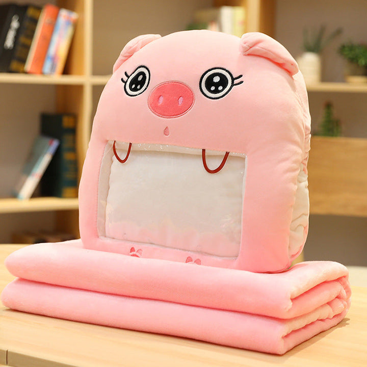 Cuddle cushion with hand warmer and little blanket, your phone stays visible