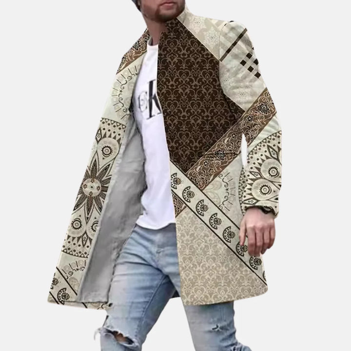 Street Print Coat – Casual &amp; Adjustable Men’s Jacket