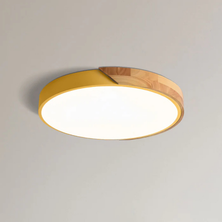 Delos Scandi Wooden Ceiling Light | Natural LED Designer Light