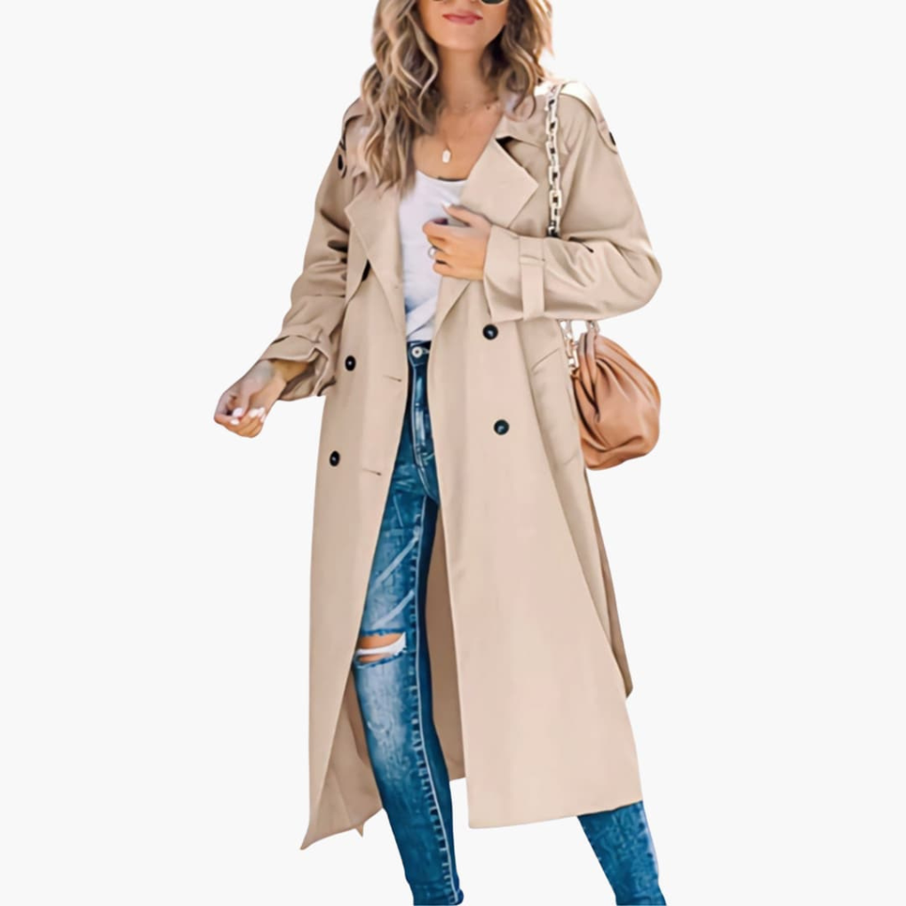 Women’s Trench Coat with Button Placket Sale price