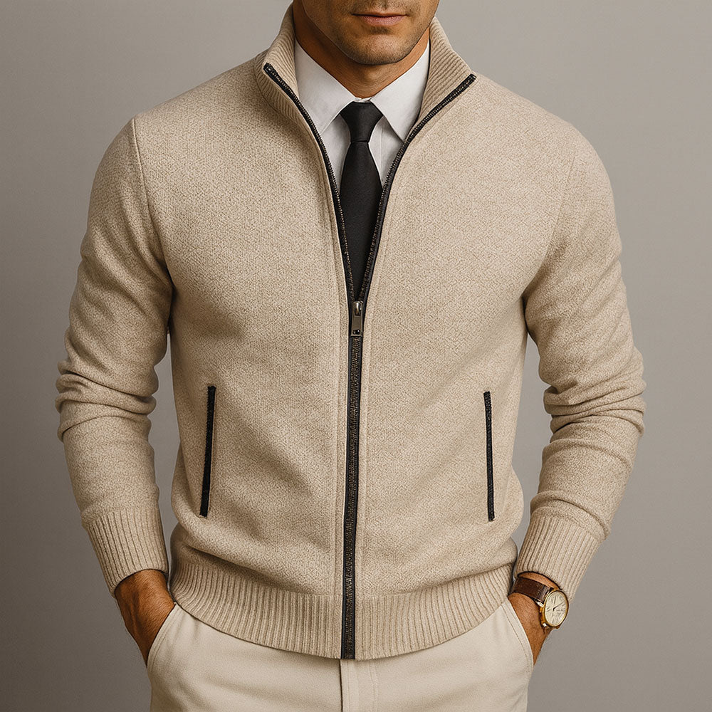 Davi™ | Modern Textured Zip Jumper