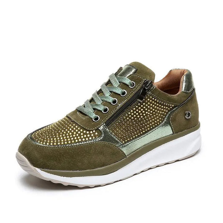 Women's Sneakers with Crystal Accents and Platform Sole