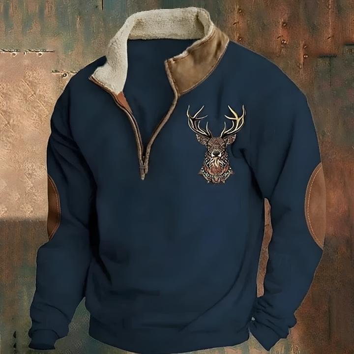 Roan™ | Casual Embroidered Half Zip Jumper