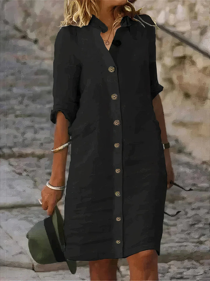 Casual Summer Linen Midi Dress