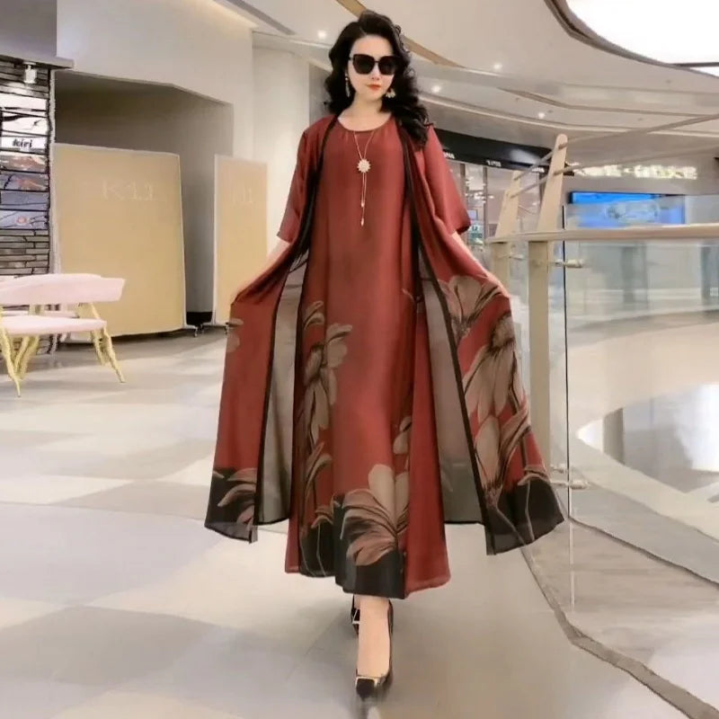 Straight-Cut Maxi Dress with Long Sleeves – Yara
