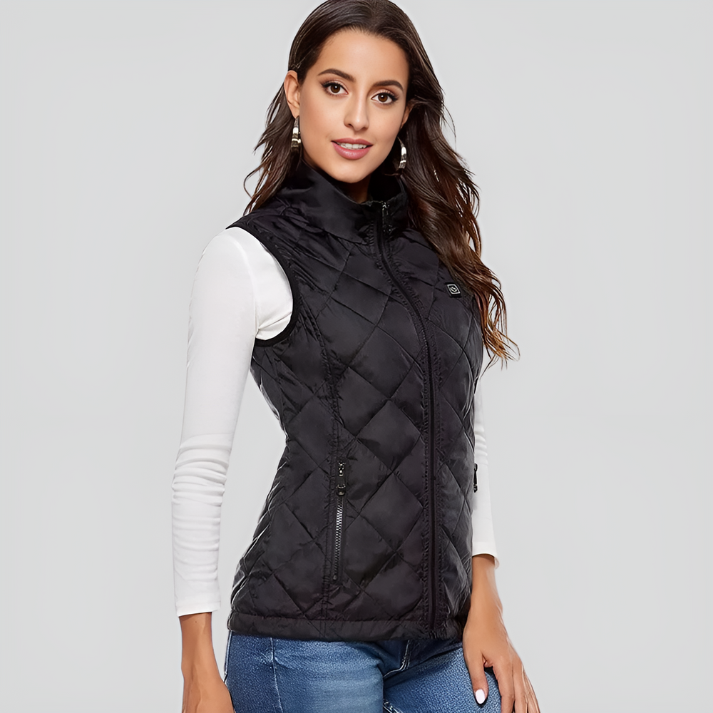 Women's heated gilet with 9 zones and dual controls