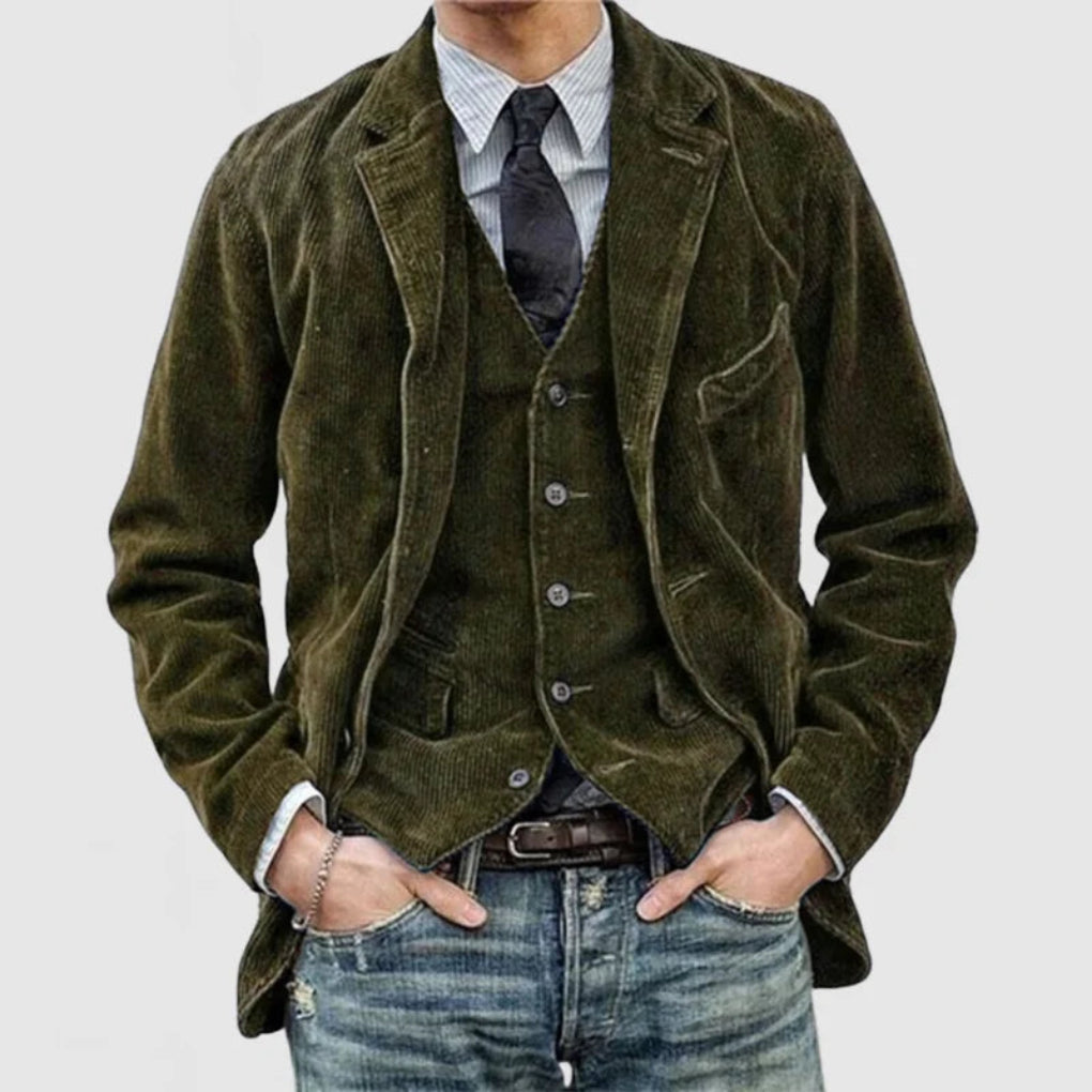 Stylish Vintage Blazer and Vest Set