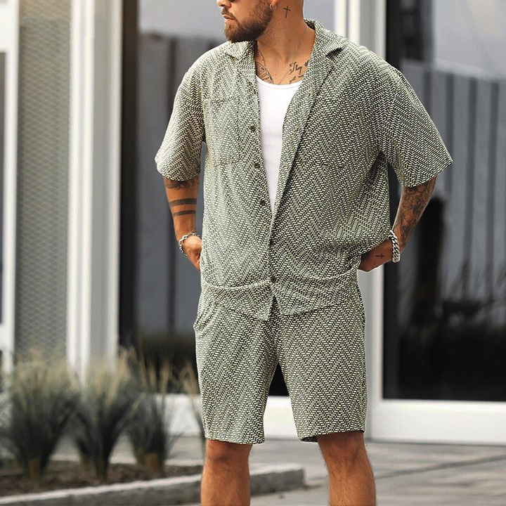 Airy Men's Summer Set with Geometric Pattern – Noah