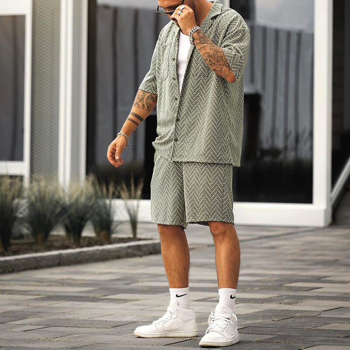 Airy Men's Summer Set with Geometric Pattern – Noah