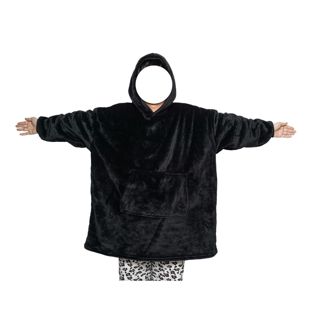 Blanket hoodie in flannel with hood and pocket – one size