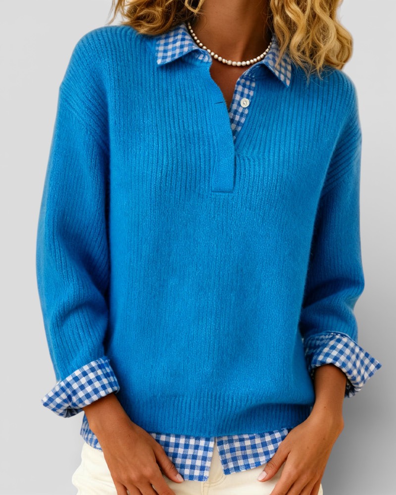 Smart Knitted V-Neck Jumper