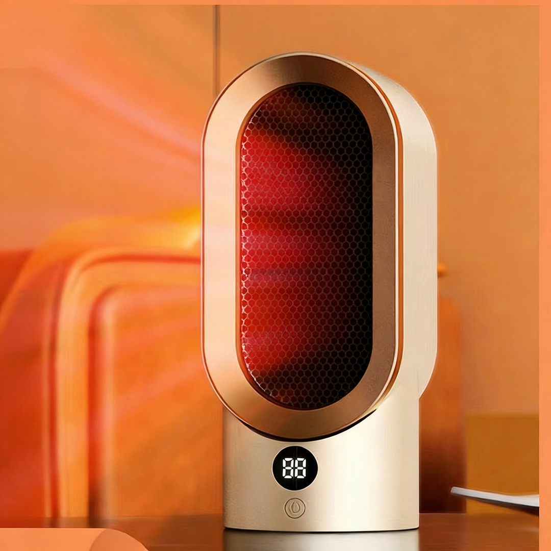 Compact fan heater with quick warmth and settings