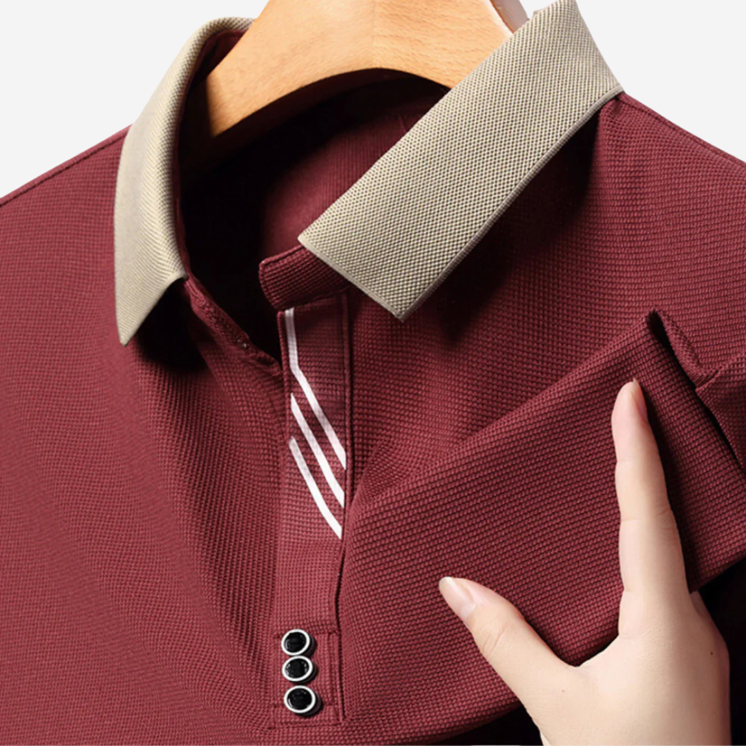 Casual Long-Sleeve Polo for Men