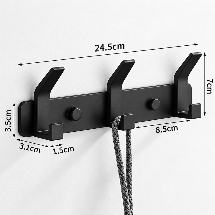 Aluminium Wall Hooks – 3, 4, 5 or 6 Hooks | Bathroom Towel Rail