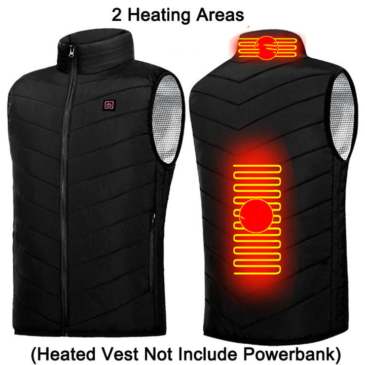 Heated jacket with stand-up collar, USB and up to 9 heat zones