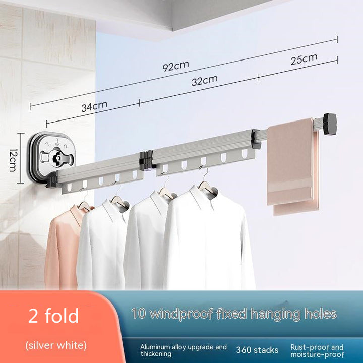 Foldaway drying rack with suction cup, no drilling into the wall