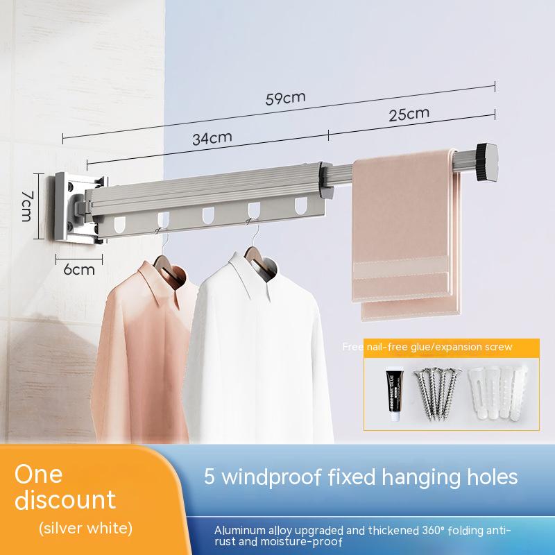 Foldaway drying rack with suction cup, no drilling into the wall