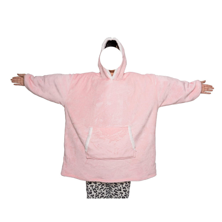 Blanket hoodie in flannel with hood and pocket – one size