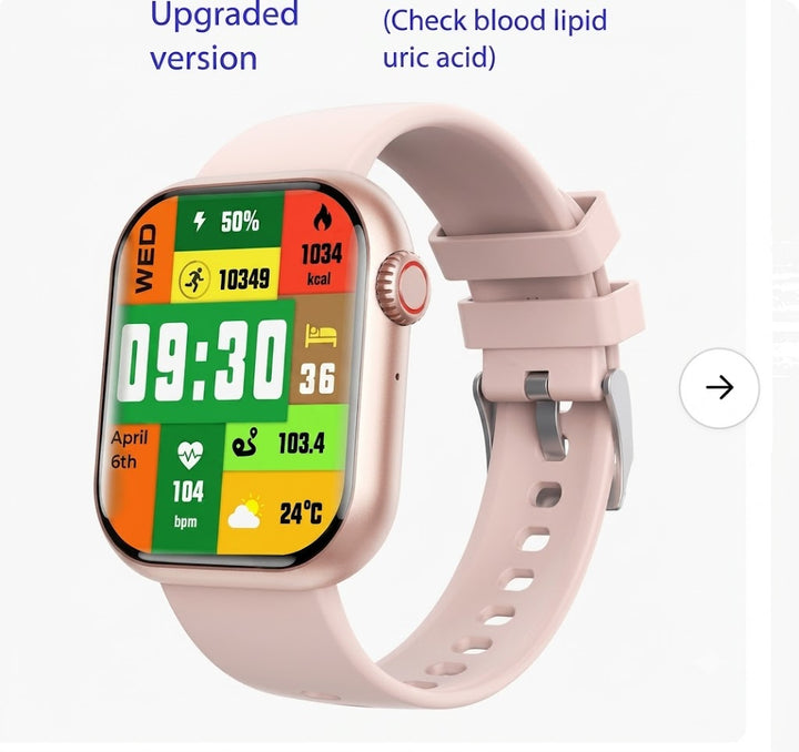 Waterproof Smartwatch with Blood Pressure, Blood Oxygen Saturation and Sleep Monitor