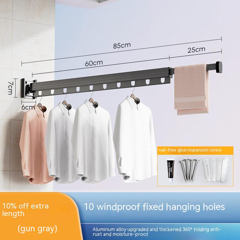 Foldaway drying rack with suction cup, no drilling into the wall